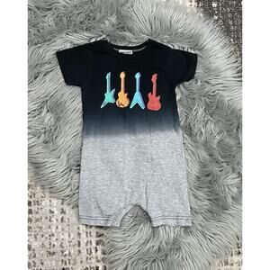 Mish Boys Guitar‎ Hand Dip Dyed Baby Romper Size 9 Month
